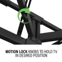 VODLF125, Motion lock knobs hold TV in desired position