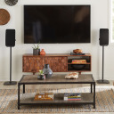 WSS52, Sonos Play 5 on speaker stands in living room