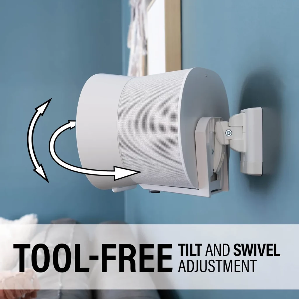 WSWME32, White, Tool-free tilt and swivel adjustments
