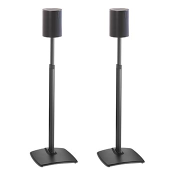 Black WSSE1A2 Height-Adjustable Speaker Stands Product Shot