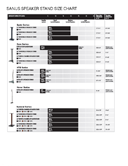 SANUS Speaker Stand Size Chart