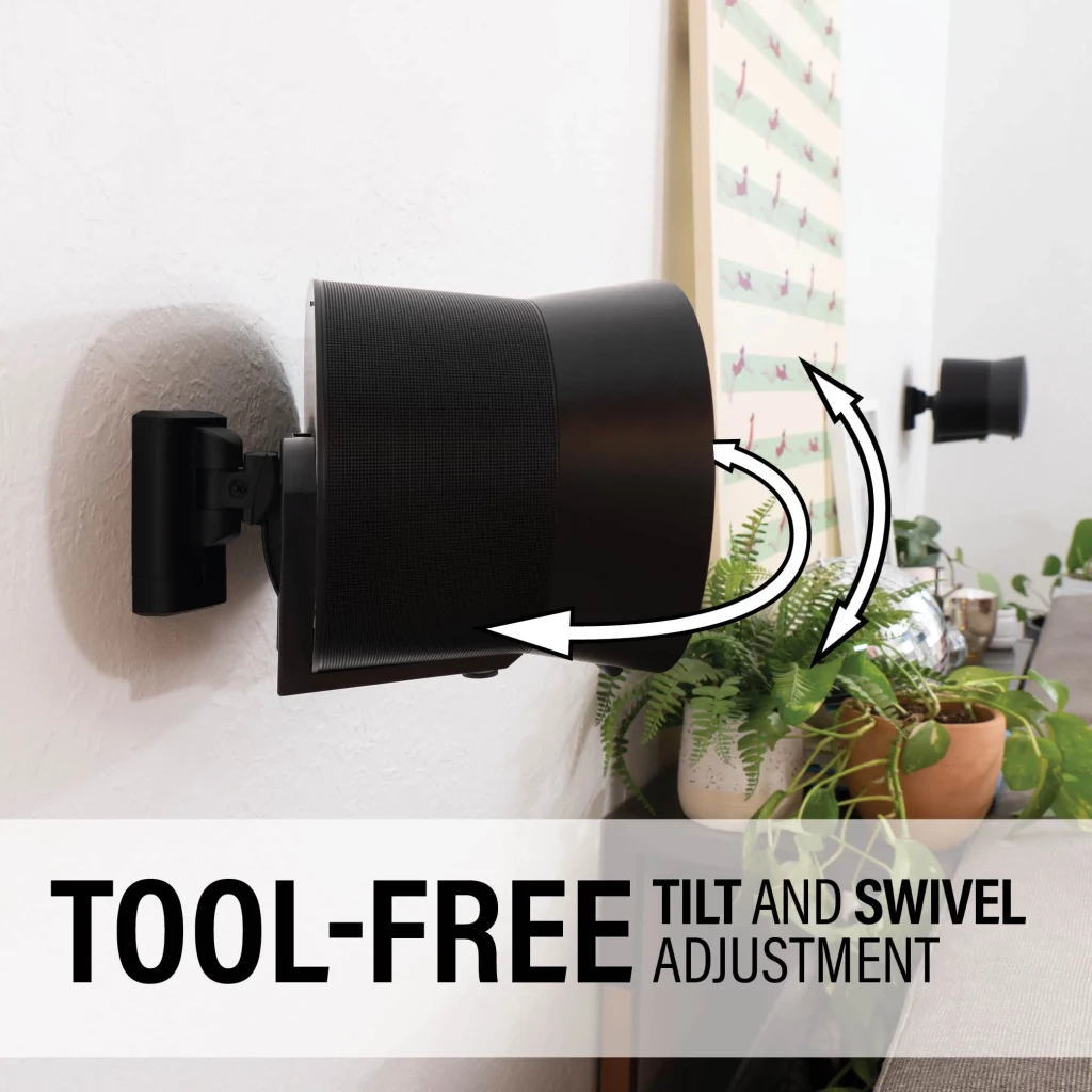 BSWME2, Black, tool-free tilt and swivel
