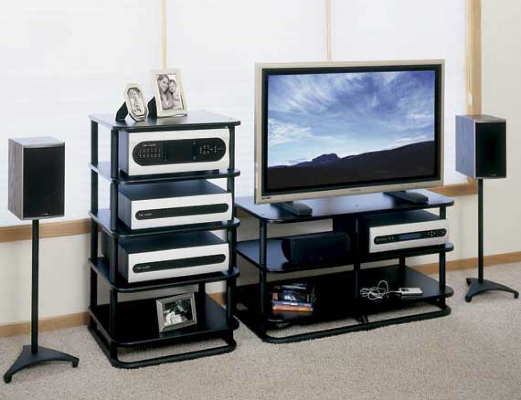 AV Component Media Stand Audio Cabinet Floor AV Shelves 