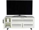 JUNIPER52-AW Antique White Front with TV and Side Door Open
