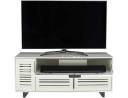 JUNIPER52-AW Antique White Front with TV and Soundbar Door Open