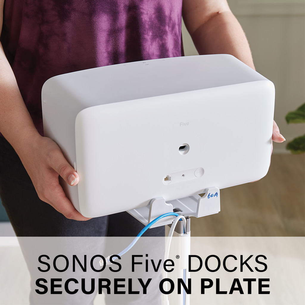 WSS52, Sonos 5 docks securely on plate