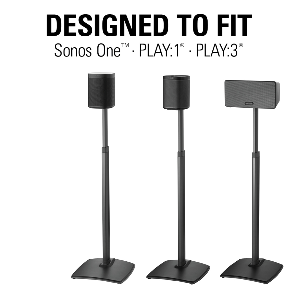 Sanus WSSA1-B2 Standfuß höhenverstellbar für Sonos One/SL/Play:1/Play:3 schwarz 
