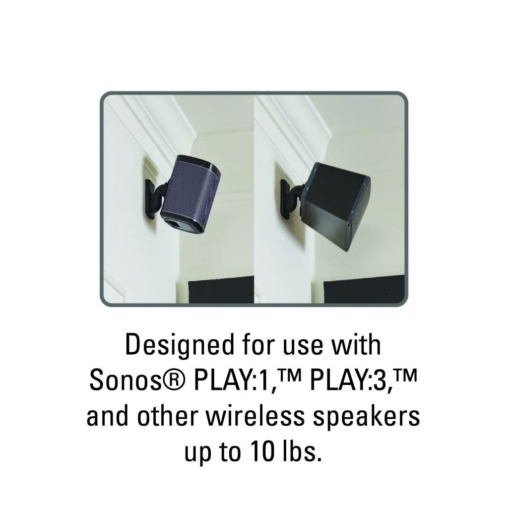 midtergang Bliv oppe sjældenhed Adjustable Speaker Wall Mount Designed For Sonos® Play:1™ & Play:3™ - Pair