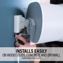 WSWME31, White, Installs easily on wood studs, concrete walls and drywall