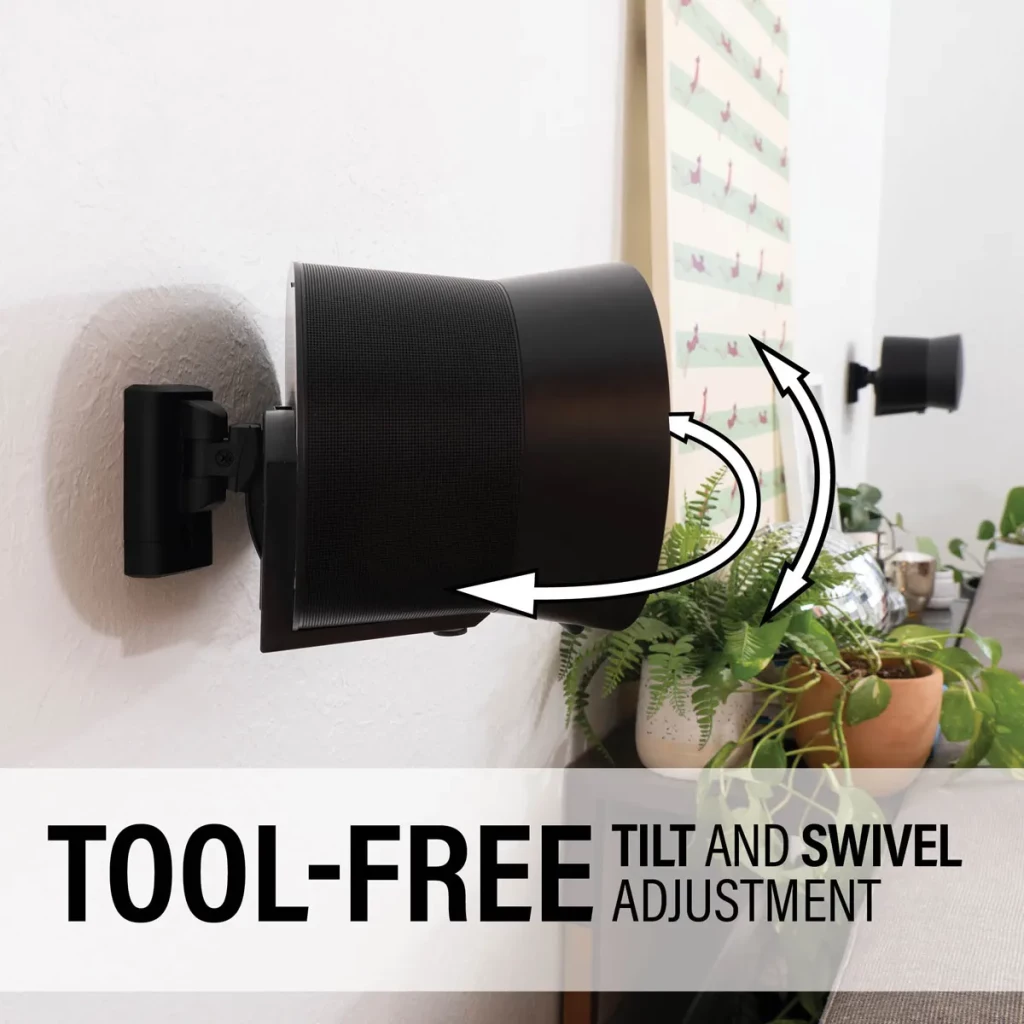 WSWME32, Black, Tool-free tilt and swivel adjustments